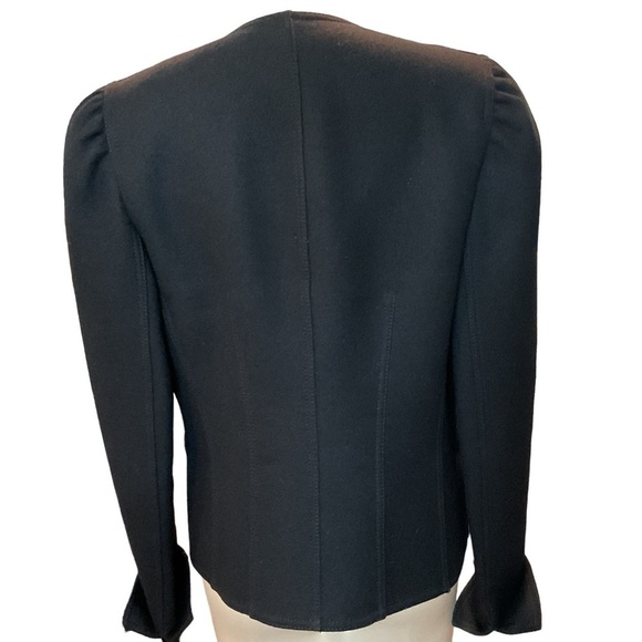 Vintage Louis Feraud Paris Black 100% Wool Open Boucle Blazer Size 40 Medium EUC - Picture 7 of 13